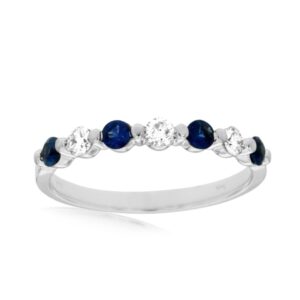 WHITE GOLD SAPPHIRE & DIAMOND RING W3878SP