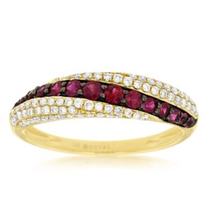 YELLOW GOLD RUBY & DIAMOND RING C6388RB