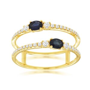 YELLOW GOLD SAPPHIRE & DIAMOND RING C8829SP