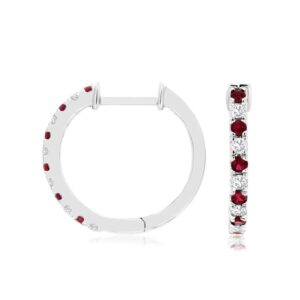WHITE GOLD RUBY & DIAMOND EARRINGS WH1687R