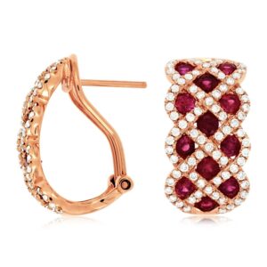 ROSE GOLD RUBY & DIAMOND EARRINGS PC7536R