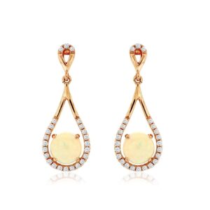 ROSE GOLD OPAL & DIAMOND EARRINGS PC6369F