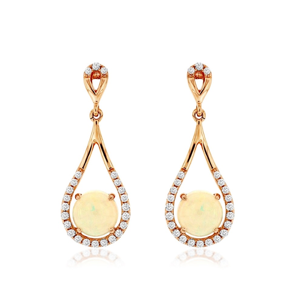 ROSE GOLD OPAL & DIAMOND EARRINGS PC6369F