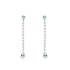 WHITE GOLD AQUAMARINE & DIAMOND EARRINGS WH1054Q