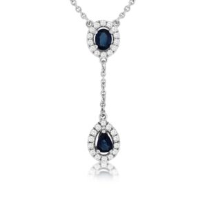WHITE GOLD SAPPHIRE & DIAMOND NECKLACE WC8933S