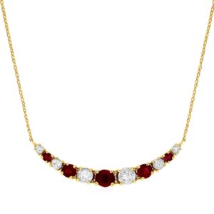 YELLOW GOLD RUBY & DIAMOND NECKLACE C9517RB