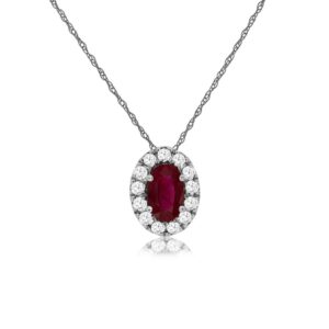 WHITE GOLD RUBY & DIAMOND PENDANT WC9278R