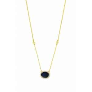 YELLOW GOLD SAPPHIRE & DIAMOND NECKLACE H1456SP