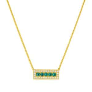 YELLOW GOLD EMERALD & DIAMOND NECKLACE H1883EM
