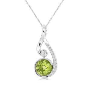 WHITE GOLD PERIDOT & DIAMOND PENDANT WC6767X
