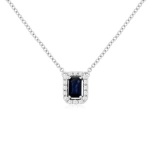 WHITE GOLD SAPPHIRE & DIAMOND NECKLACE WC9325S