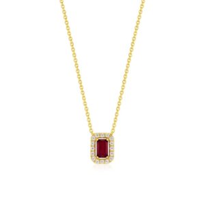 YELLOW GOLD RUBY & DIAMOND PENDANT C9325RB