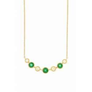 YELLOW GOLD EMERALD & DIAMOND NECKLACE H1403EM
