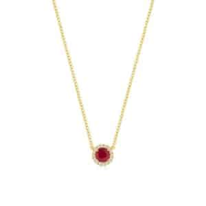 YELLOW GOLD RUBY & DIAMOND NECKLACE H2330RB