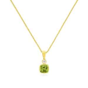 YELLOW GOLD PERIDOT & DIAMOND PENDANT H1852X