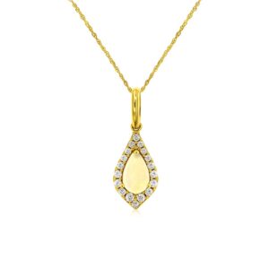 YELLOW GOLD OPAL & DIAMOND PENDANT C8830F
