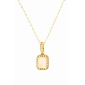 YELLOW GOLD OPAL & DIAMOND PENDANT H1542F