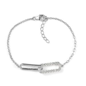 STERLING SILVER DIAMOND BRACELET B925LAB-21