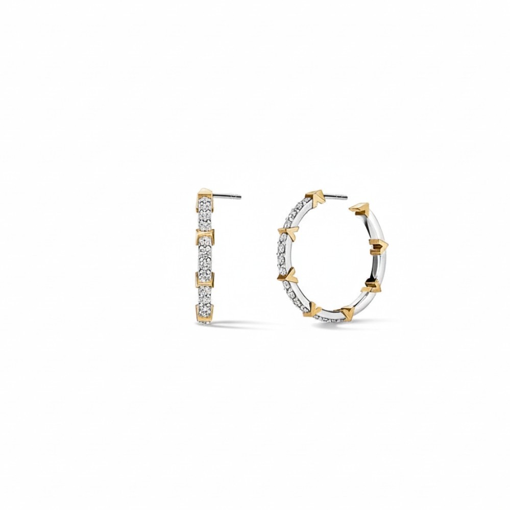 HEARTS ON FIRE COPLEY PAVE DIAMOND HOOP EARRINGS UU30848AGHV090