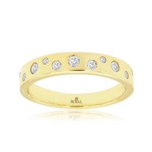YELLOW GOLD DIAMOND WEDDING BAND H3212D