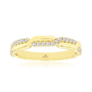 YELLOW GOLD DIAMOND WEDDING BAND H2420D