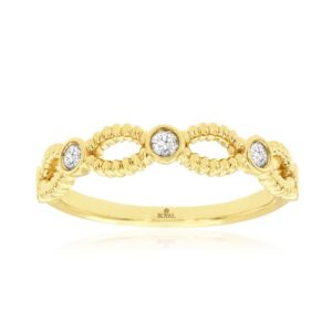 YELLOW GOLD DIAMOND WEDDING BAND H3182D