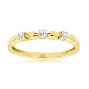 YELLOW GOLD DIAMOND WEDDING BAND H2632D