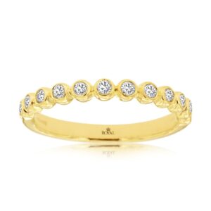 YELLOW GOLD DIAMOND WEDDING BAND H1281D