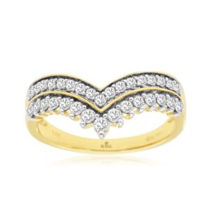 YELLOW GOLD DIAMOND CONTOUR RING H1875D