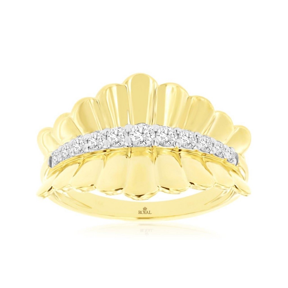 YELLOW GOLD DIAMOND RING H2797D