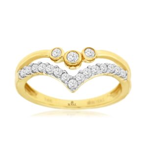 YELLOW GOLD DIAMOND CONTOUR RING H1874D