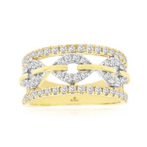 YELLOW GOLD DIAMOND WEDDING BAND H2551D