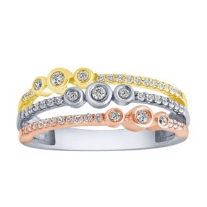 WHITE, ROSE, & YELLOW GOLD DIAMOND RING WC8205D