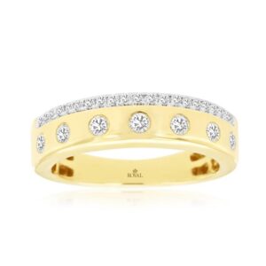 YELLOW GOLD DIAMOND WEDDING BAND H2486D