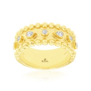 YELLOW GOLD DIAMOND RING H2748D