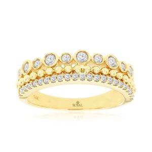 YELLOW GOLD DIAMOND WEDDING BAND C9259D