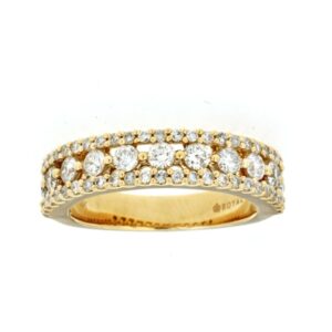 YELLOW GOLD DIAMOND WEDDING BAND C6945D
