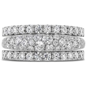 HEARTS ON FIRE GRACE TRIPLE ROW SMALL DOMED RING HFRGTRSD01718W