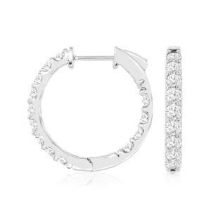 WHITE GOLD DIAMOND HOOP EARRINGS WC9340D