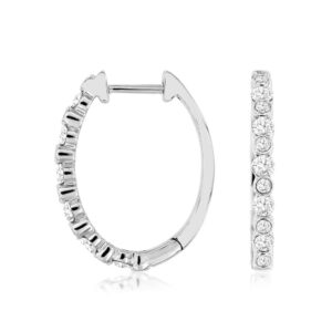 WHITE GOLD DIAMOND HOOP EARRINGS WC9344D