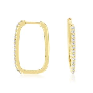 YELLOW GOLD DIAMOND HOOP EARRINGS H2449D