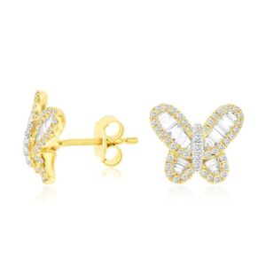 YELLOW GOLD DIAMOND EARRINGS H2539D