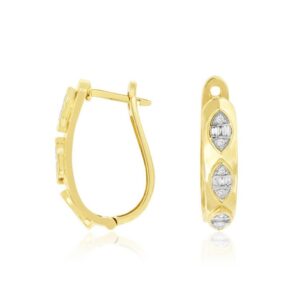 YELLOW GOLD DIAMOND HOOP EARRINGS H3160D
