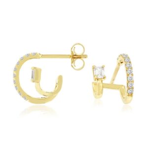 YELLOW GOLD DIAMOND EARRINGS H2972D