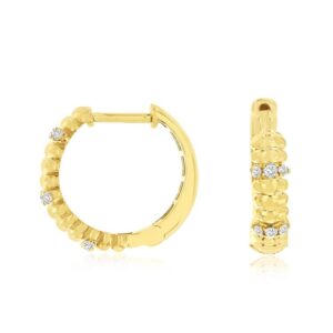 YELLOW GOLD DIAMOND HOOP EARRINGS H3420D
