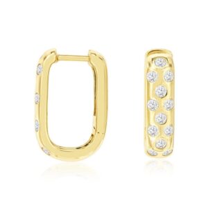 YELLOW GOLD DIAMOND HOOP EARRINGS H2460D