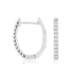 WHITE GOLD DIAMOND HOOP EARRINGS WC9341D