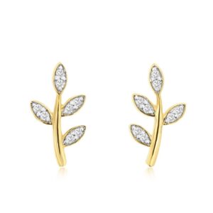 YELLOW GOLD DIAMOND EARRINGS H3644D