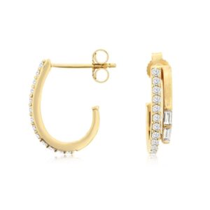 YELLOW GOLD DIAMOND EARRINGS H3560D