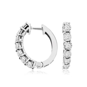 WHITE GOLD DIAMOND HOOP EARRINGS WH2208D